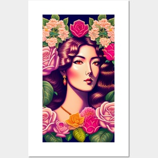 Young Agatha Christie Floral Art Posters and Art